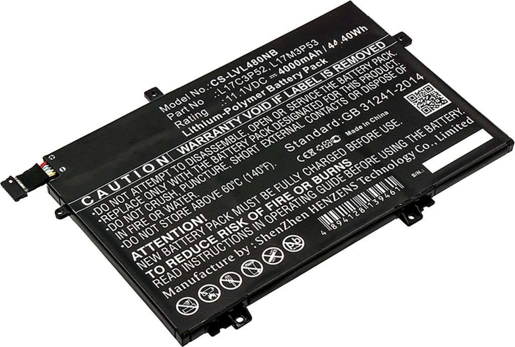 Akku für Lenovo 01AV464 Li-Pol 11,1 Volt 4000 mAh schwarz.