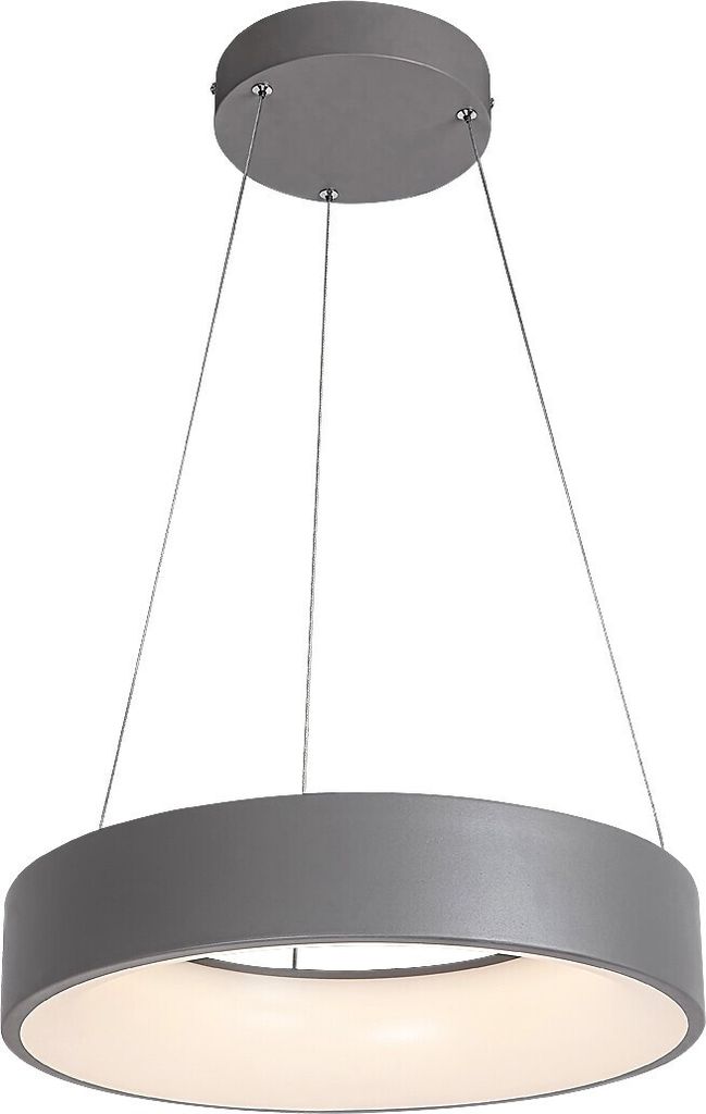 Hängeleuchte Adeline grau weiss LED 24W L:121.5cm H:8.5cm Ø45cm dimmbar mit Fernbedienung