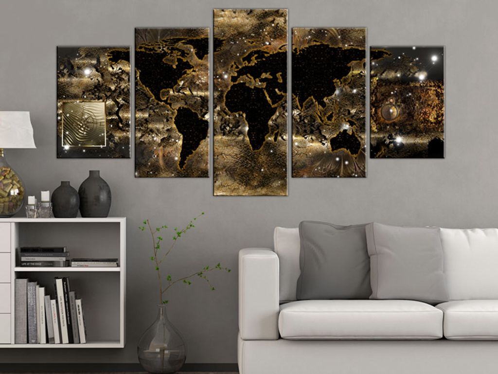 WELTKARTE ABSTRAKT Acrylglasbild Modern Wandbild Glasbilder Bilder k-A-0008-k-o