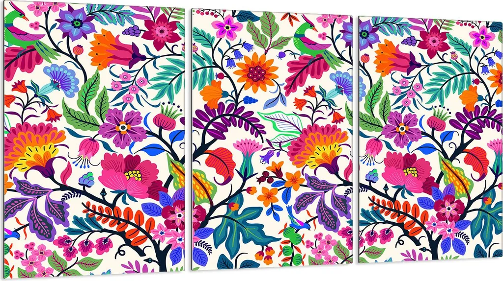 Copri Piano Cottura 3 Pezzi 30x52 Vetro Fiori Colorati - Chic Kitchen