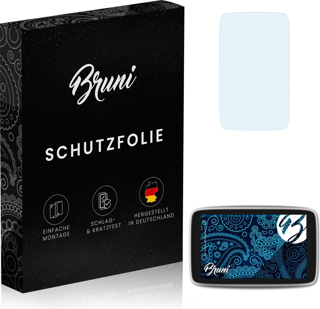 Bruni Basics-Clear 2x Schutzfolie kompatibel mit TomTom GO Premium X (6 inch) Folie