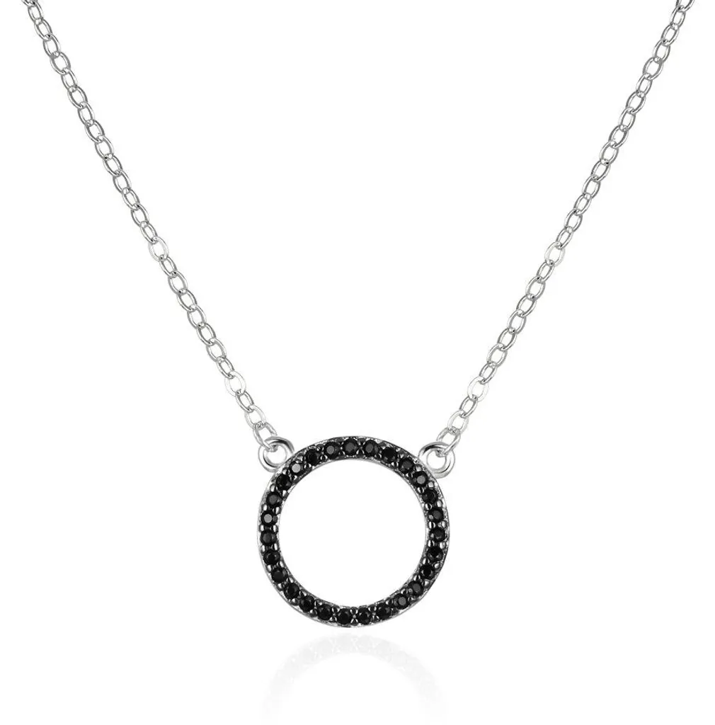 Collier Argent 925 et Zircons Noirs : Éclat Sombre et Design Épuré