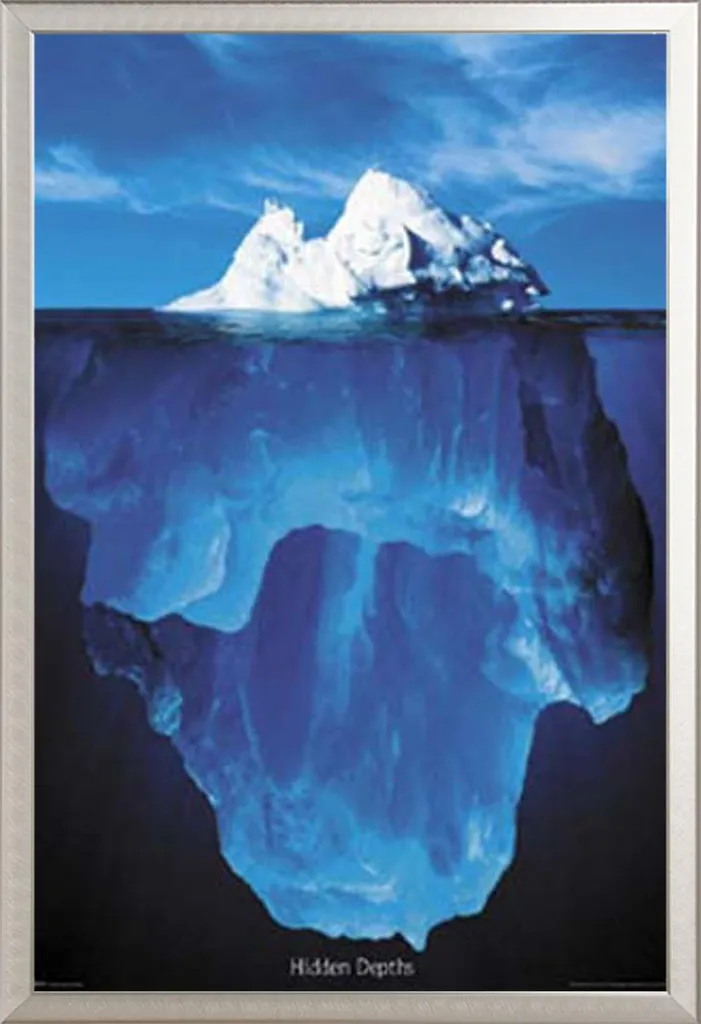 Décoration Murale Motivante Iceberg Shinsuke Cadre Aluminium Argenté
