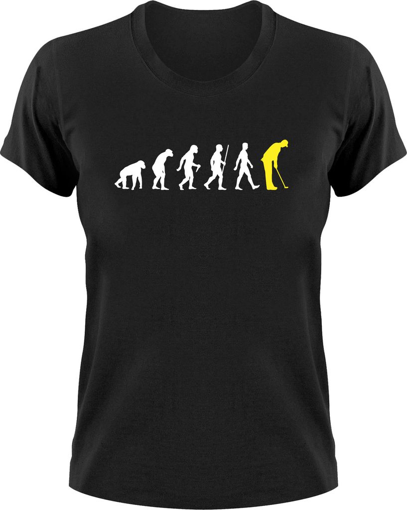 Styletex23 T-Shirt Golf Fun Minigolf Evolution of Man, Damen schwarz, XL