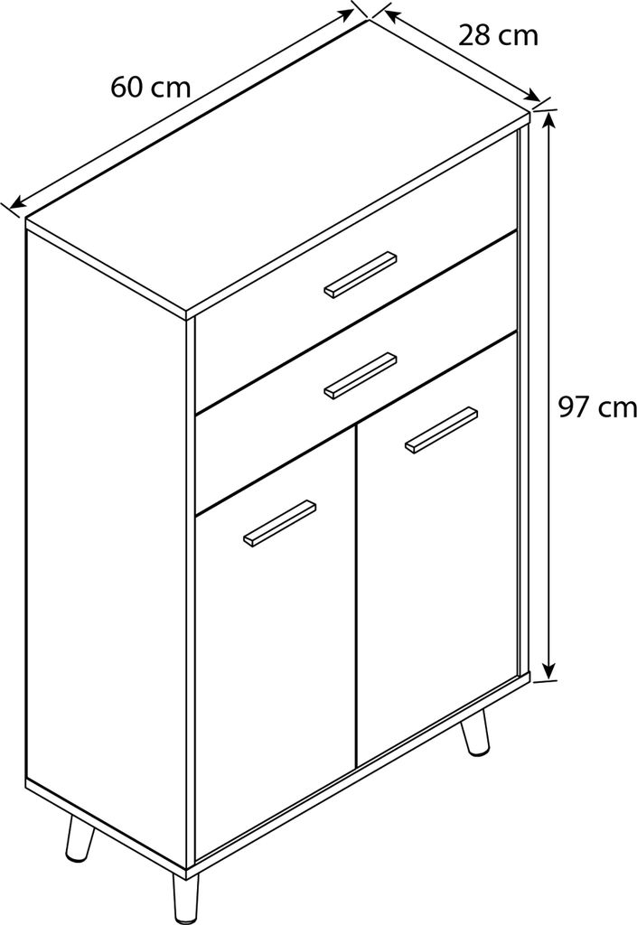 Landos Badschrank weiß, Eiche Nachbildung. Produktbild 5