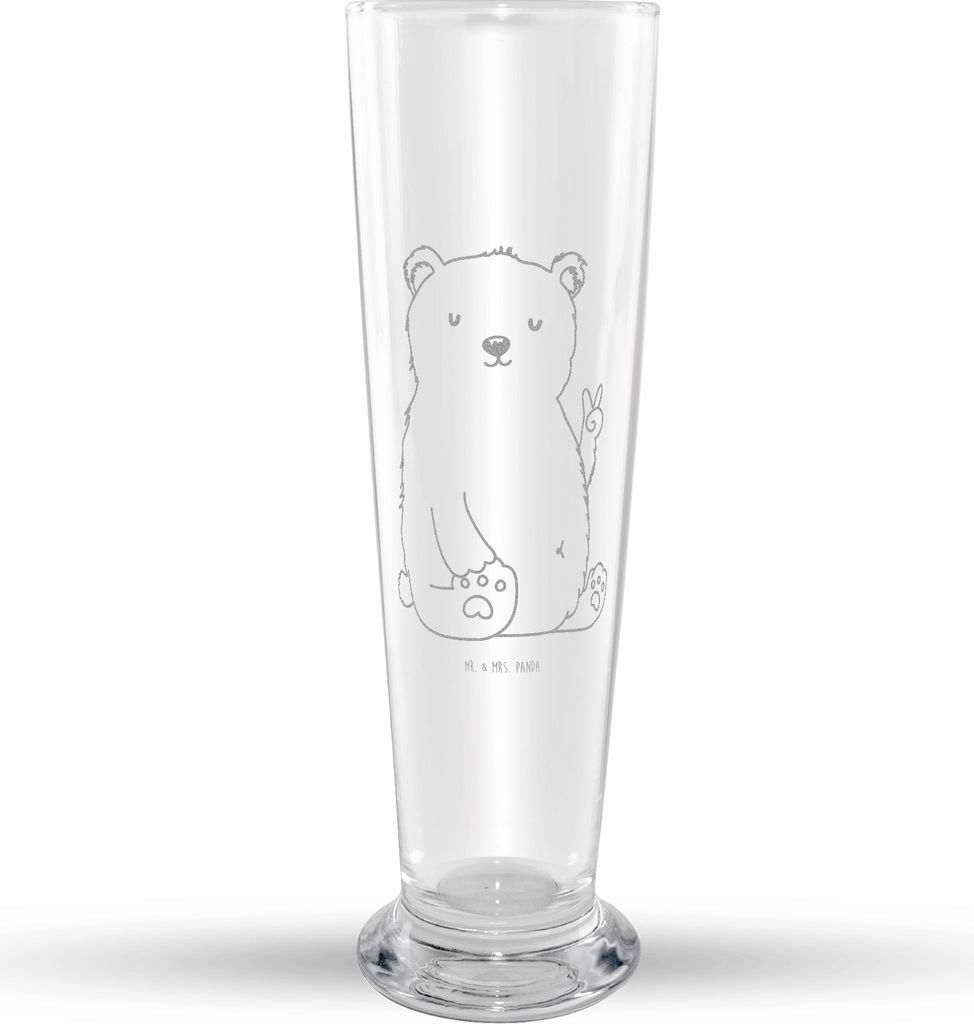 Mr. & Mrs. Panda Weizenbier Glas Eisbär Faul - Transparent - Geschenk, Weißbierglas, Arbeitsplatz, Mr Mrs Weizenglas, Arbeit, Bär, Weizen, Homeo...