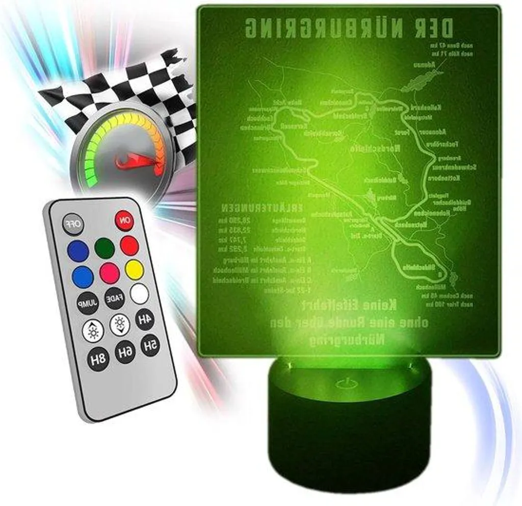 Lampe de nuit 3D moderne 6 couleurs avec interrupteur tactile USB