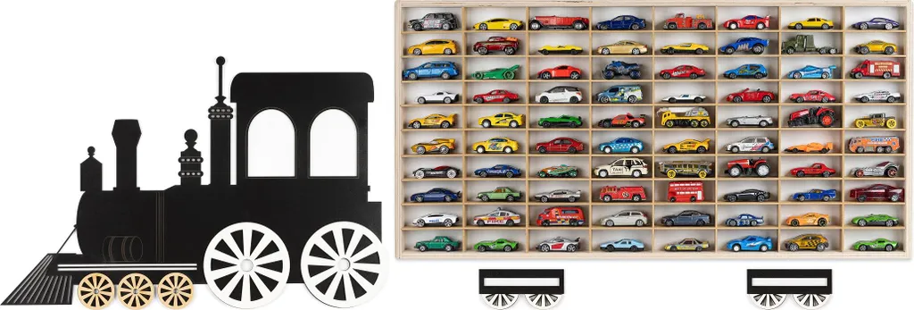 Vitrine murale d'exposition pour 80 voitures miniatures et figurines