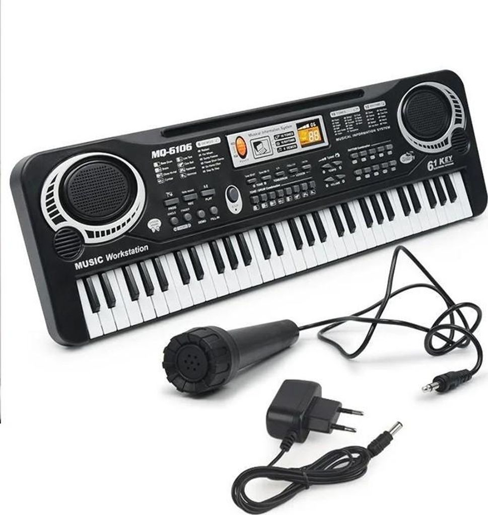 Keyboard Piano Zum Lernen Orgel Für Kinder Und Erwachsene 61 Tasten Mikrofon Stromversorgungssatz