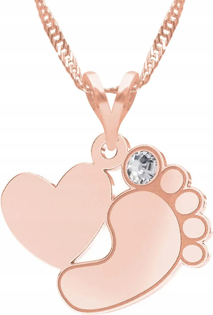 Collana con Ciondolo Piedino Argento 925 Placcato Oro per Neomamme
