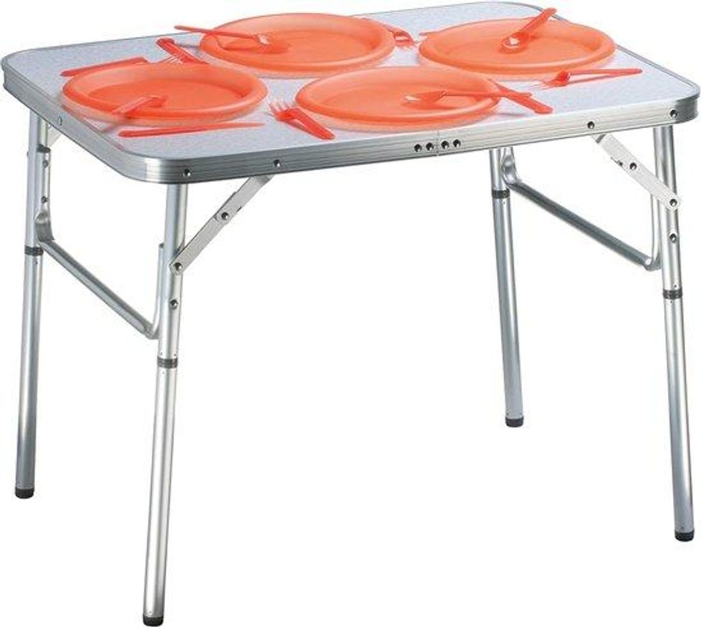 Silberne Klappbare Campingtafel 75x55cm Aluminium