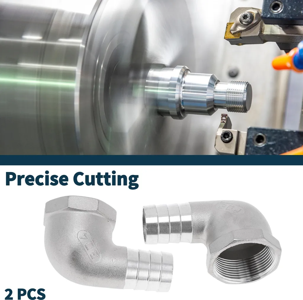 Coude 90° Inox 304 1,5" BSPT Raccord de Tuyauterie Industriel - Lot de 2