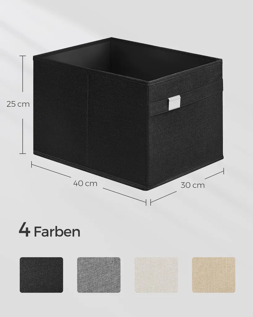 Solution rangement efficace : lot de 2 boîtes noir encre à poignées - 5