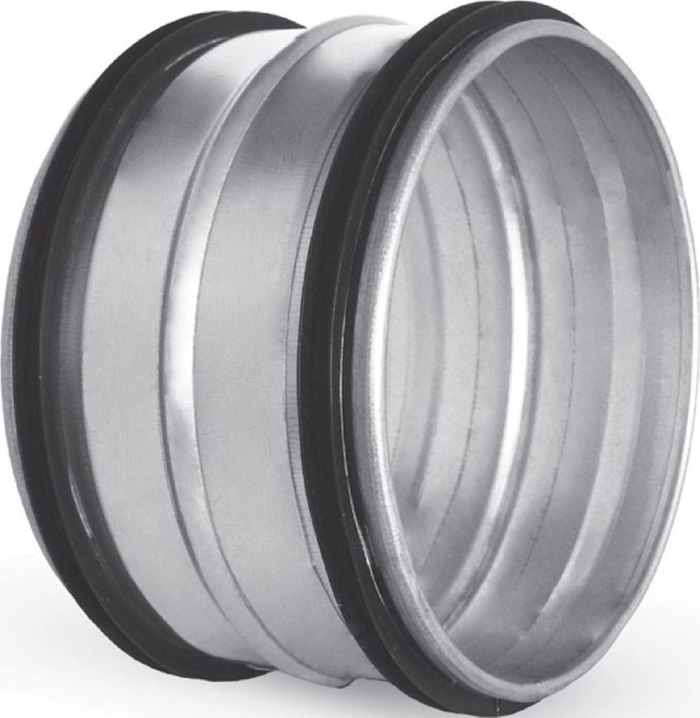 Verbindungsstück Wickelfalzrohr Doppellippendichtung Nippel Verbinder Verzinkt Ø 200 mm