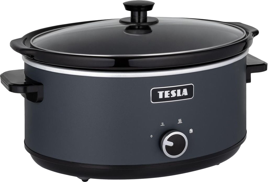 Tesla SlowCook S500, 6,5 l, Schwarz, Drehregler, 8 Person(en), 200 °C, Keramik