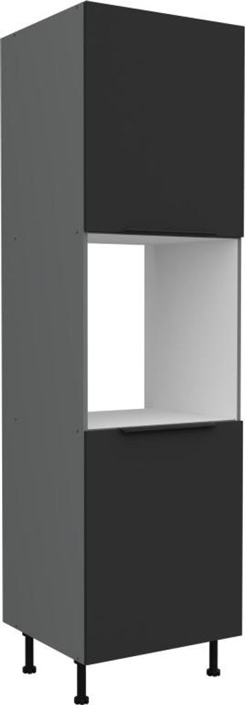 Küchenschrank für Einbaubackofen LUNARA – Breite 60 cm, Schwarz/Anthrazit