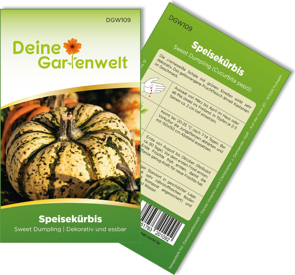 Kürbis Sweet Dumpling Samen - Cucurbita pepo - Kürbissamen Produktbild 