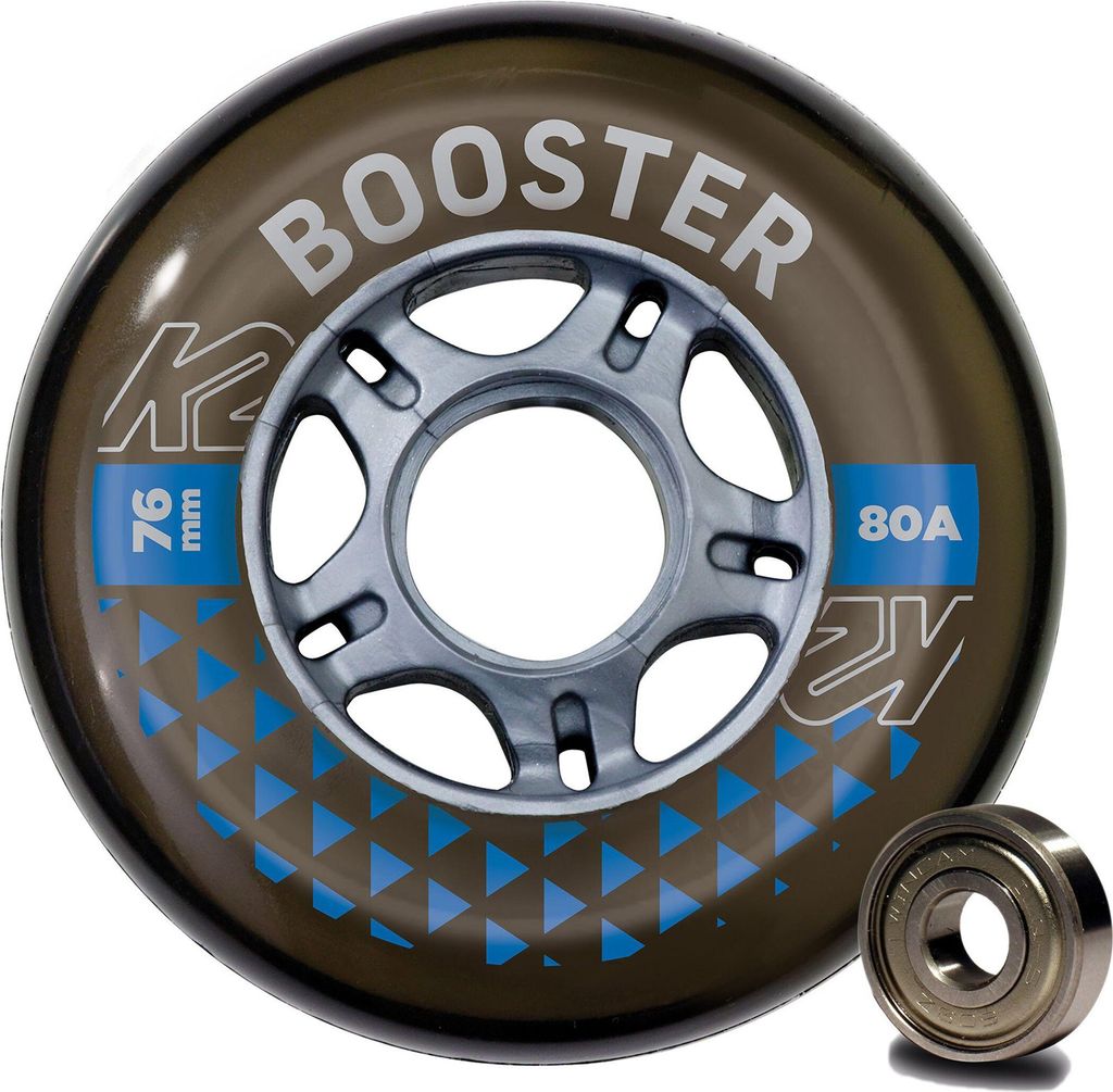 K2 Skates BOOSTER 76MM 80A 8-WHEEL PACK W ILQ 5 Rollen mit Kugellager Unisex schwarz Größe: 1SIZ