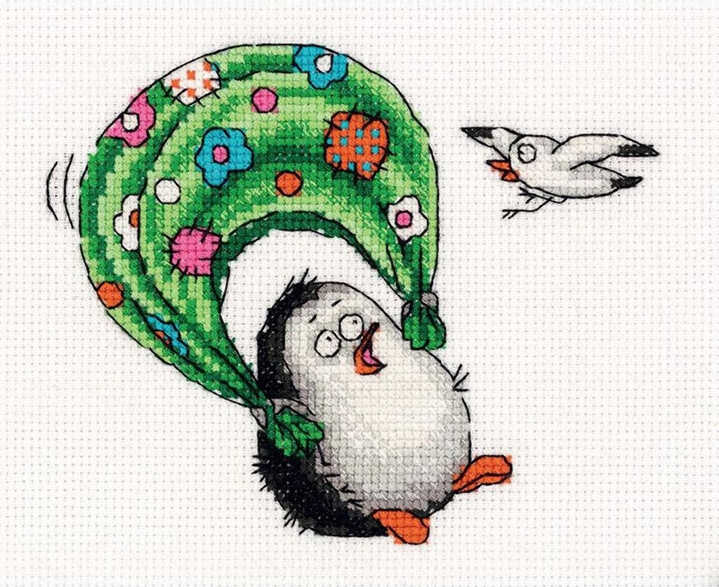 Klart Kreuzstichset "Ich fliege!" 15x12.5cm, Zählmuster