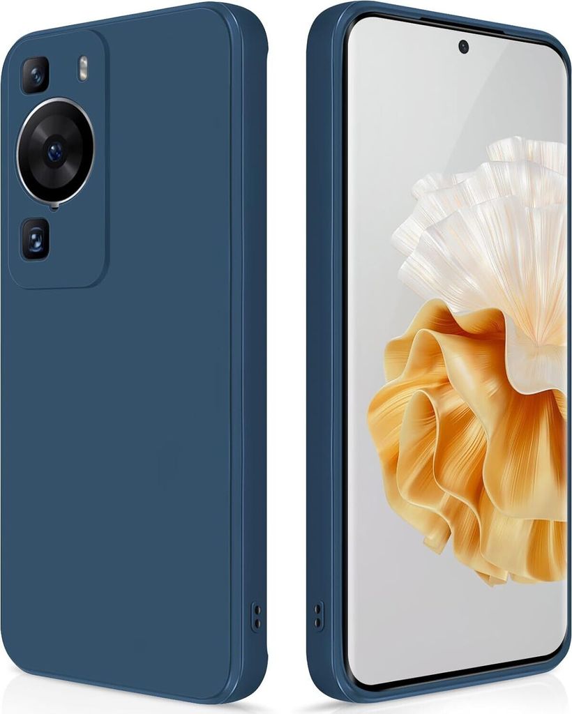 Silikon Hülle für Huawei P60 Pro Flüssigsilikon Dünn Gel Gummi Matt Kratzfeste Schutzhülle Blau