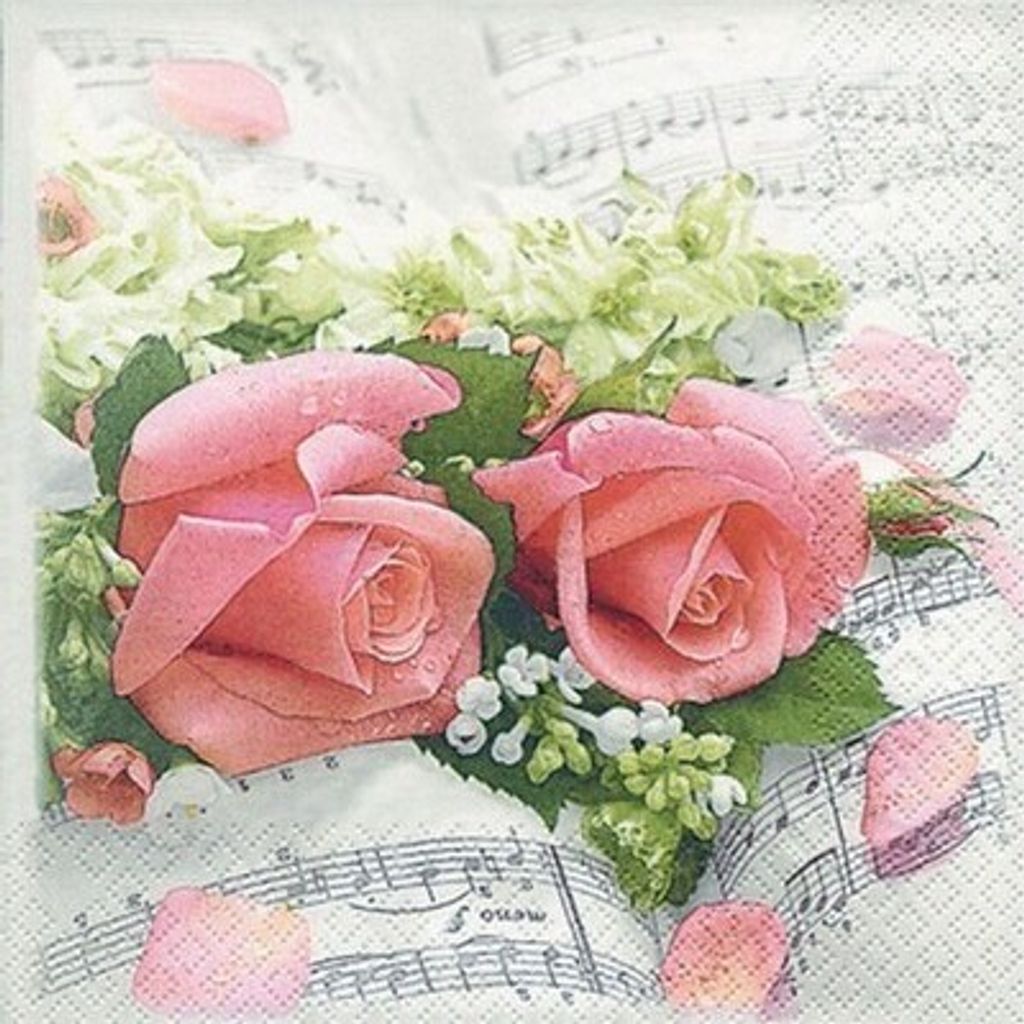 RP 20 kleine Cocktailservietten Flower Symphony - Blumen-Symphonie 25x25cm