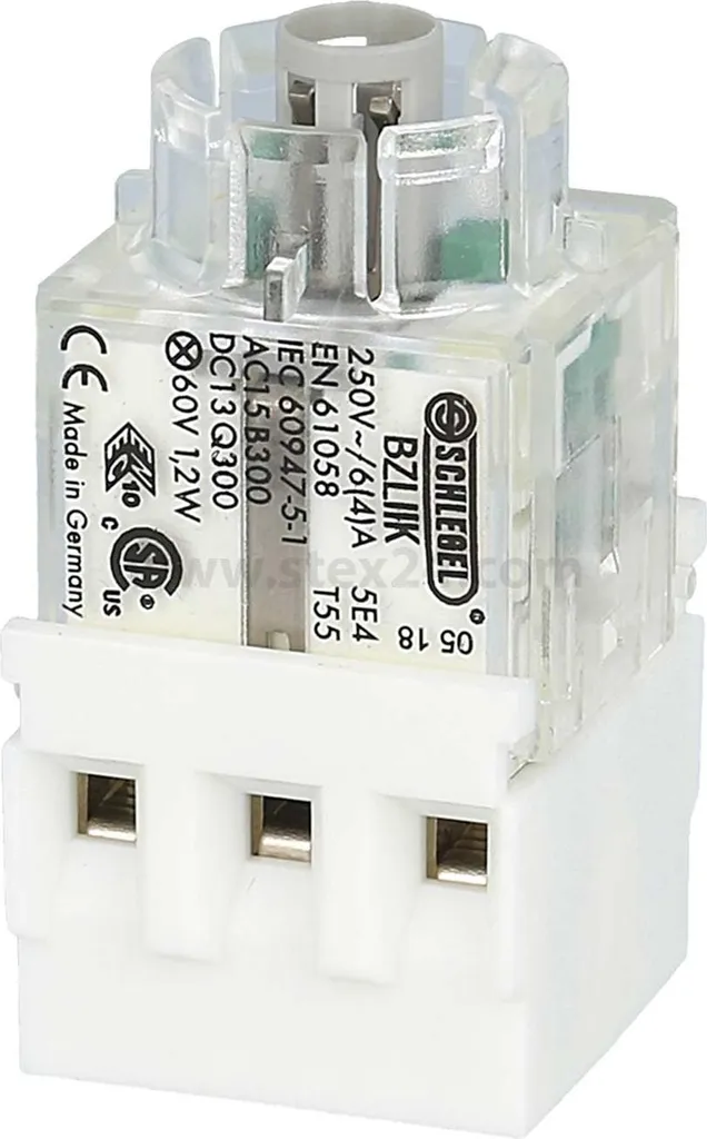 Georg Schlegel Interruttore a pulsante luminoso, interruttore 2S BZ_K, illuminabile, collegamento a vite, sezione 0,34 mm² -