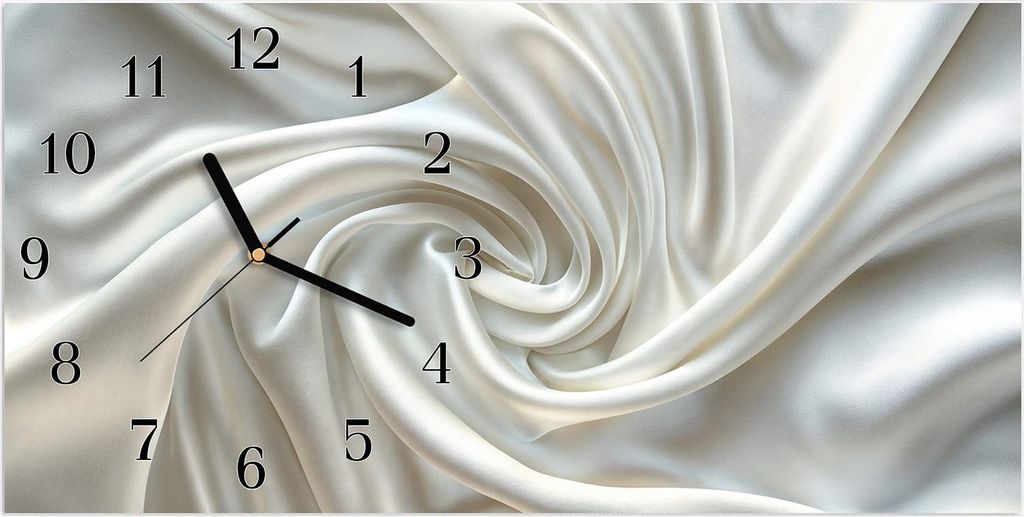 Wanduhr aus Glas mit Motiv Seidene Textur- 60 x 30 cm - inkl. Aufhängesystem