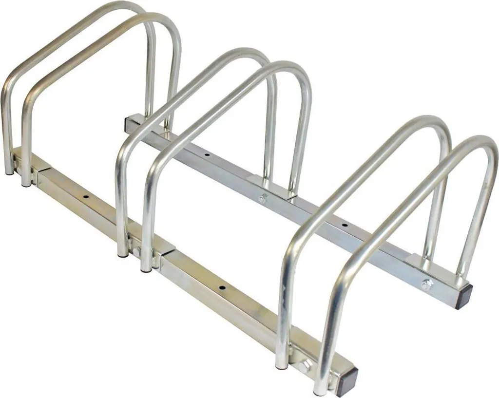 Support vélo 3 places en acier galvanisé inoxydable pour parking sol