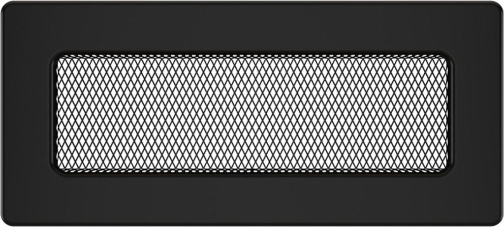 Kaminlüftungsgitter Schwarz 11x24 cm – Lüftungsgitter für Kamin, Ofen oder Wand – Metall, rechteckig