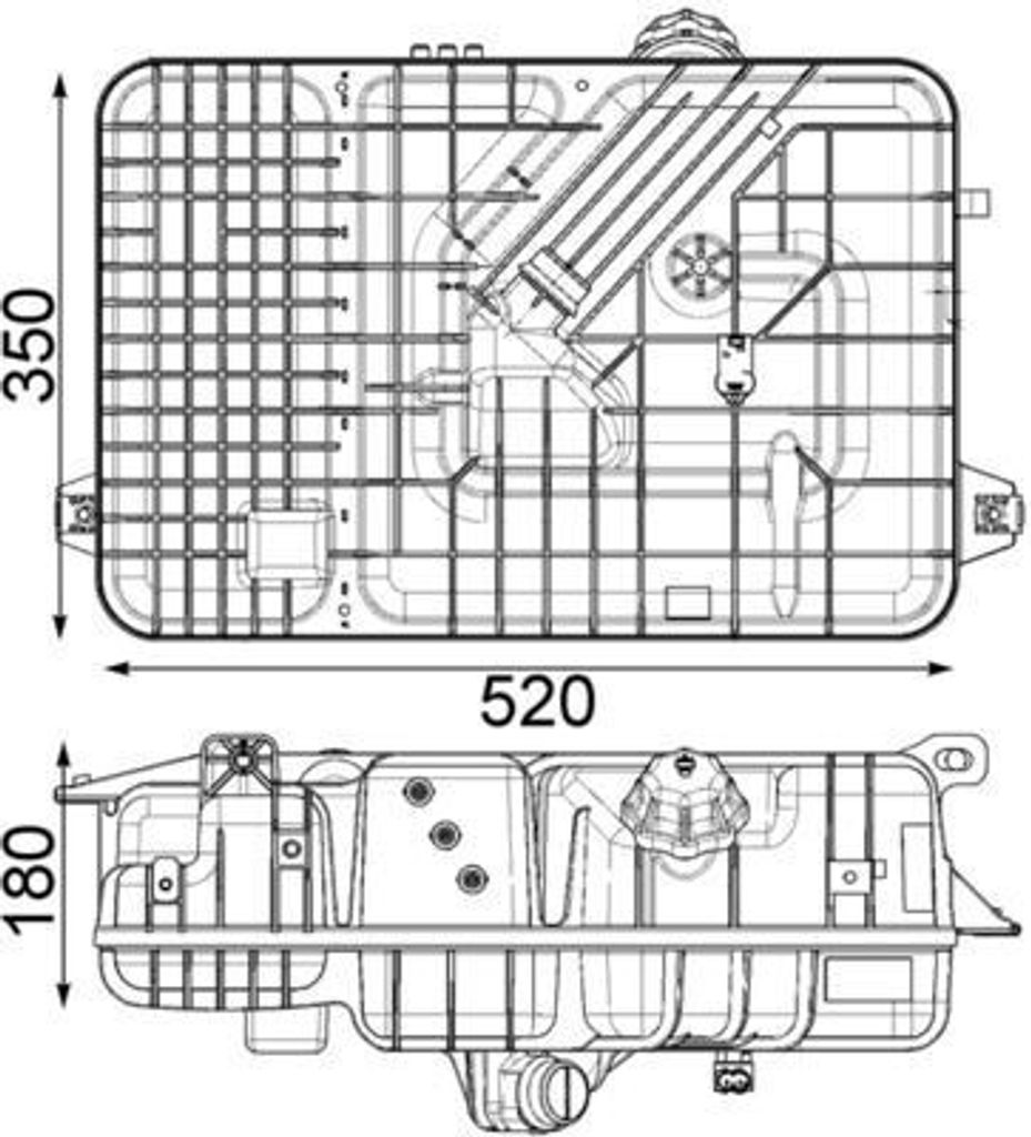 MAHLE Ausgleichsbehälter Kühlmittel passend für MERCEDES-BENZ ACTROS MP4 / MP5 Kühlwasser CRT 236 000P