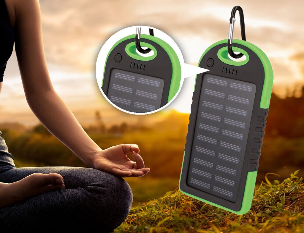 Solar-Powerbank Setty 5000 mAh grün wasserdicht power bank Produktbild 3