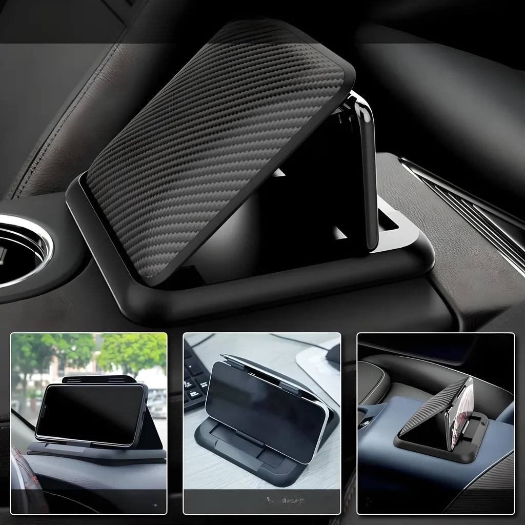 Support voiture réglable avec base antidérapante finition carbone - 6