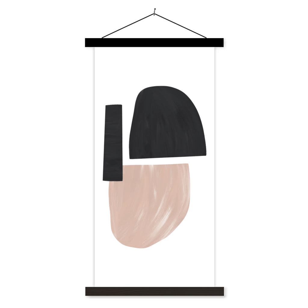 MuchoWow Textilposter Abstrakt - Minimalismus - Pastell 60x120 cm mit schwarzem Rahmen - Magnete