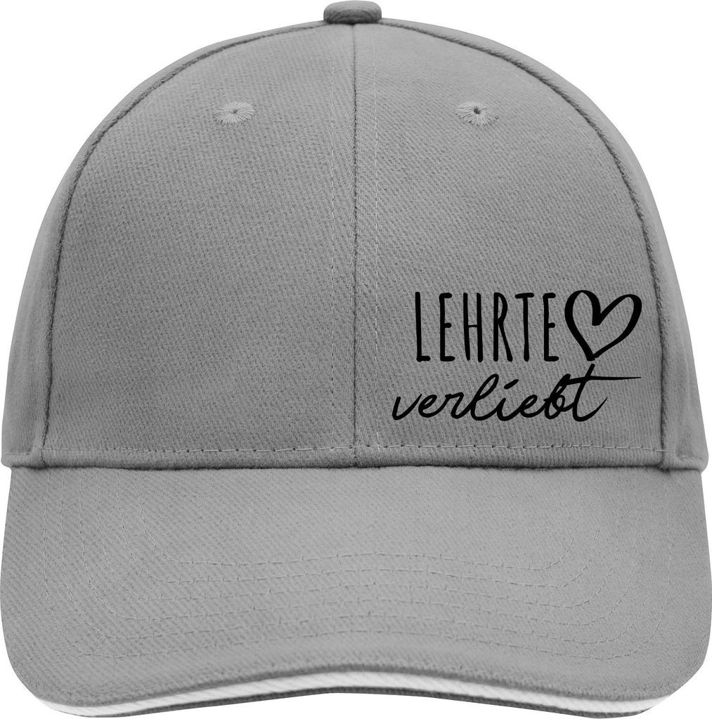 Huuraa Cappy Mütze Lehrte verliebt Dark Grey/White Baumwolle 6-Panel Kappe Geschenkidee