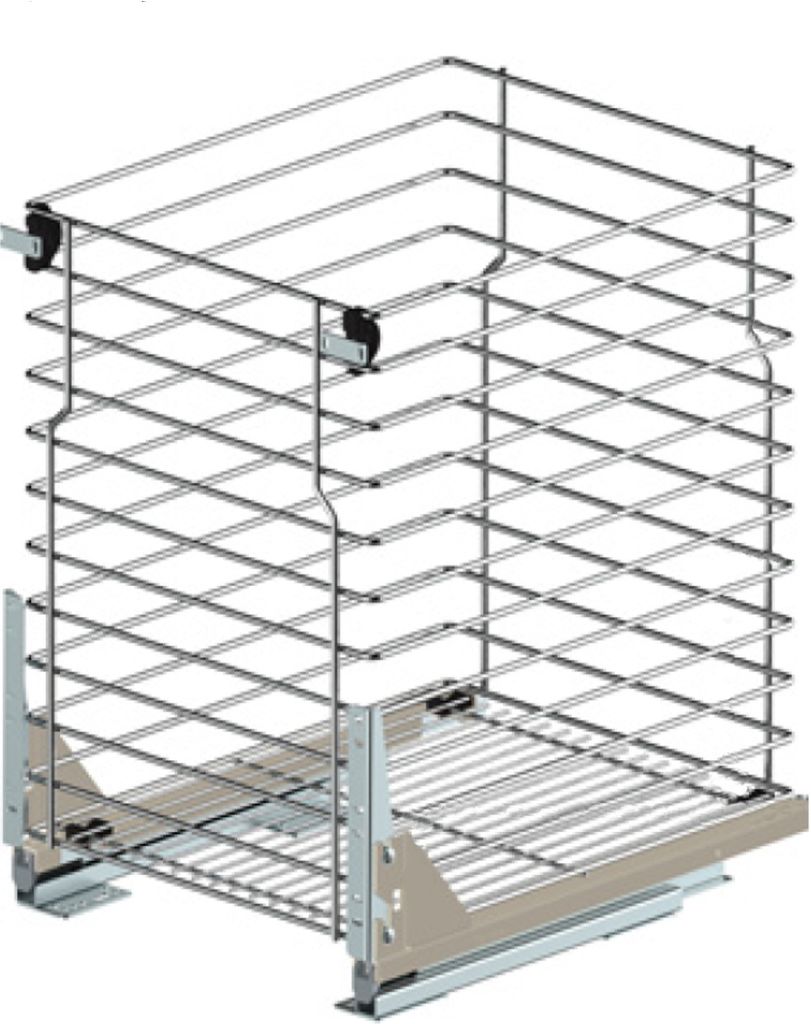 Unterschrankauszug 1 Etage Küchenauszug Schrankauszug mit Softclose – Bodenmontage für Schränke 400 mm