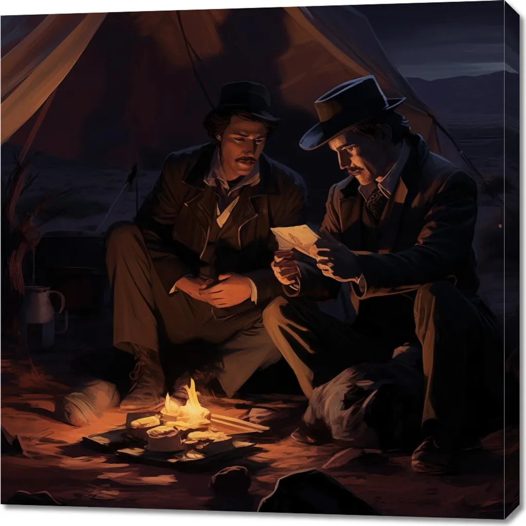 Déco Murale Far West la nuit 90x90 - Pour Salon Style Industriel ou Vintage