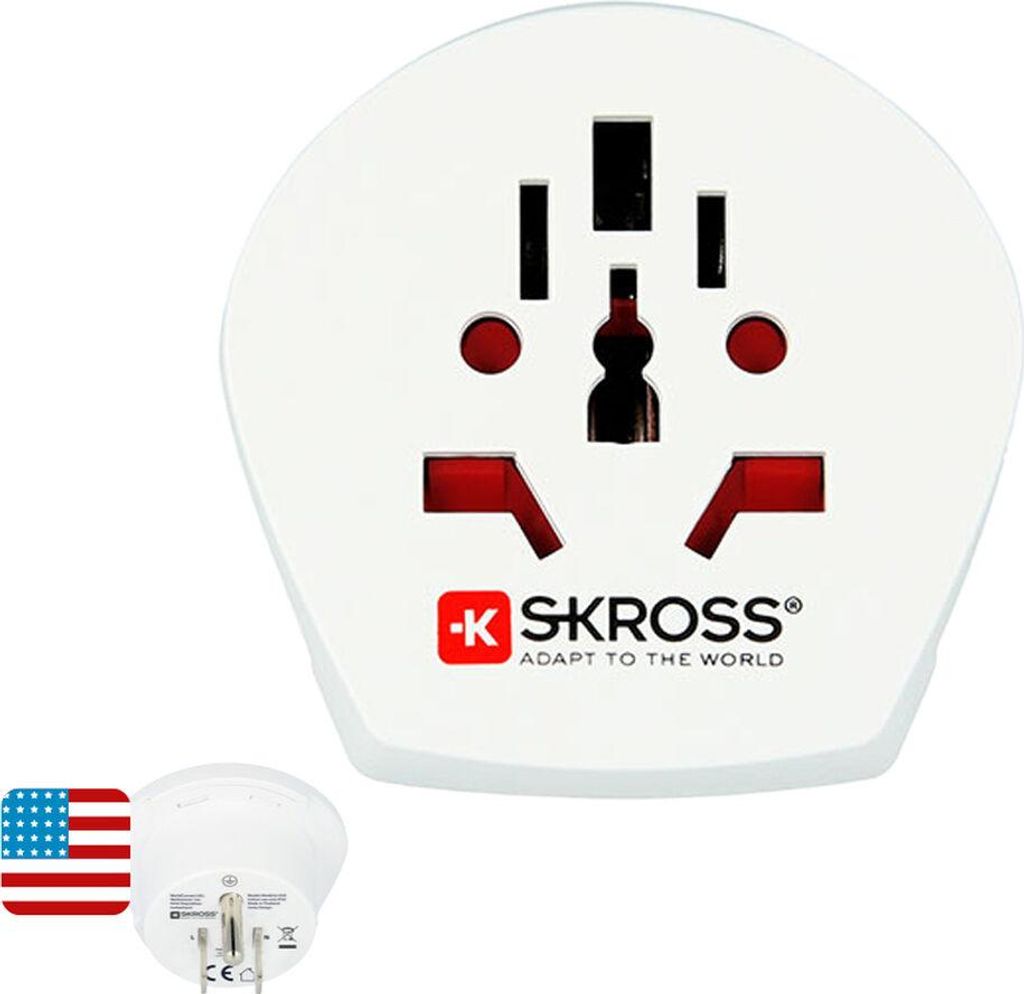Skross 1.500221-E, Typ A, Uniwersalne, Biały, CE, Blister Zdjęcie produktu 