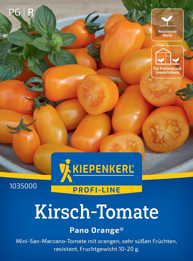 Kiepenkerl Kirsch-Tomatensamen Pano Orange F1 Solanum lycopersicum 5 Pflanzen