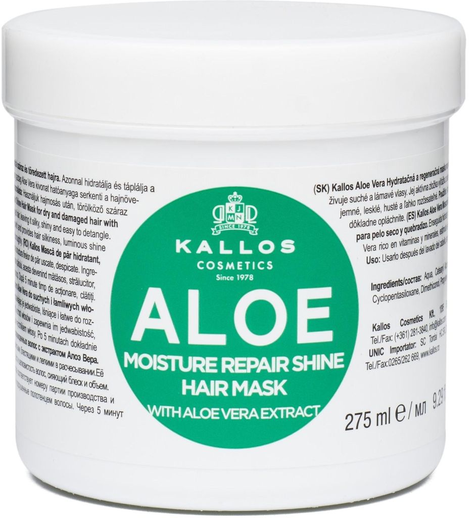 Kallos Aloe Vera Moisture Repair Shine Hair Mask 275 ml Produktbild 