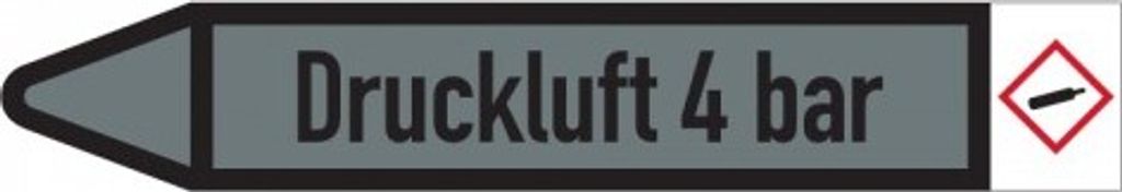 Dreifke Aufkleber I RKZ-Etikett Druckluft 4bar, links, DIN, grau/schwarz, Ø ...