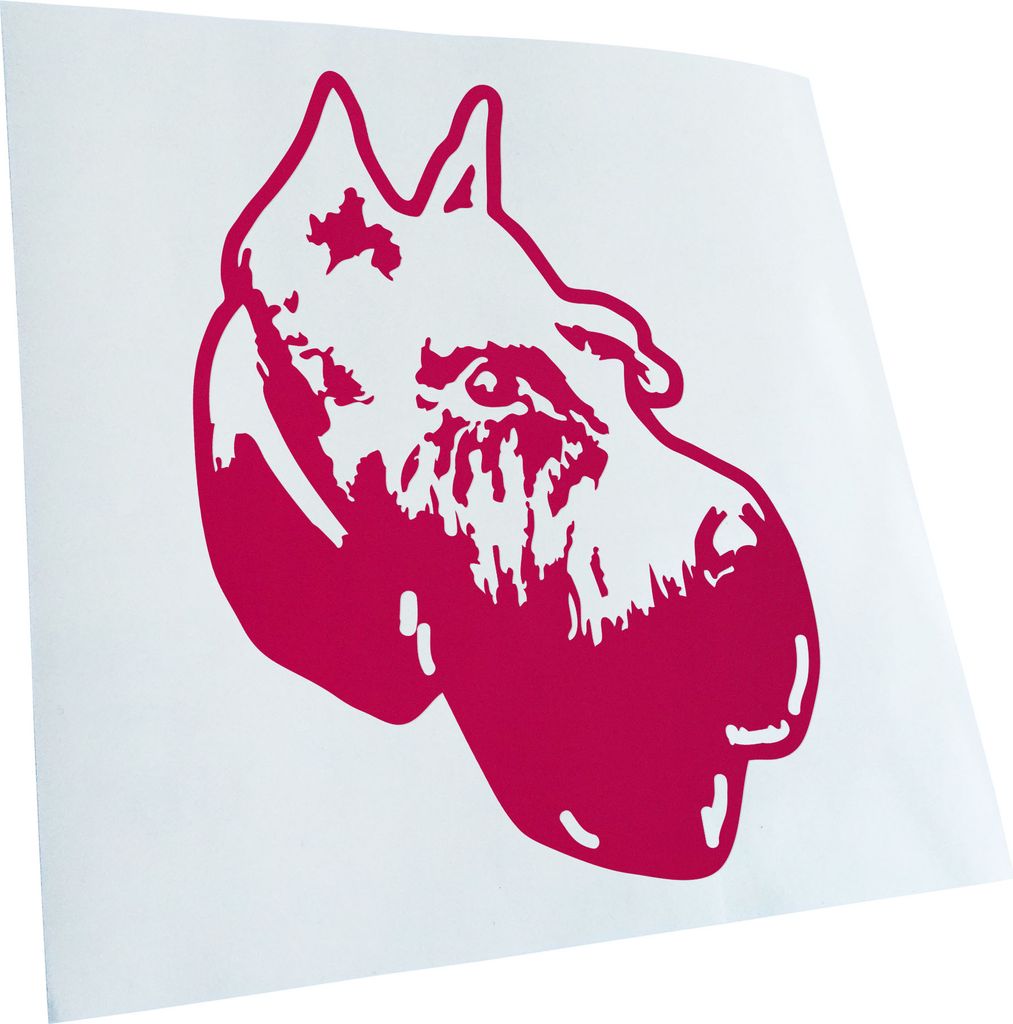 Kiwistar - Autoaufkleber - Giant Schnauzer Hund - Pink - 24x17cm - Aufkleber für Auto, Laptop, Fahrrad, LKW, Motorrad mehrfarbig JDM Decal Racing