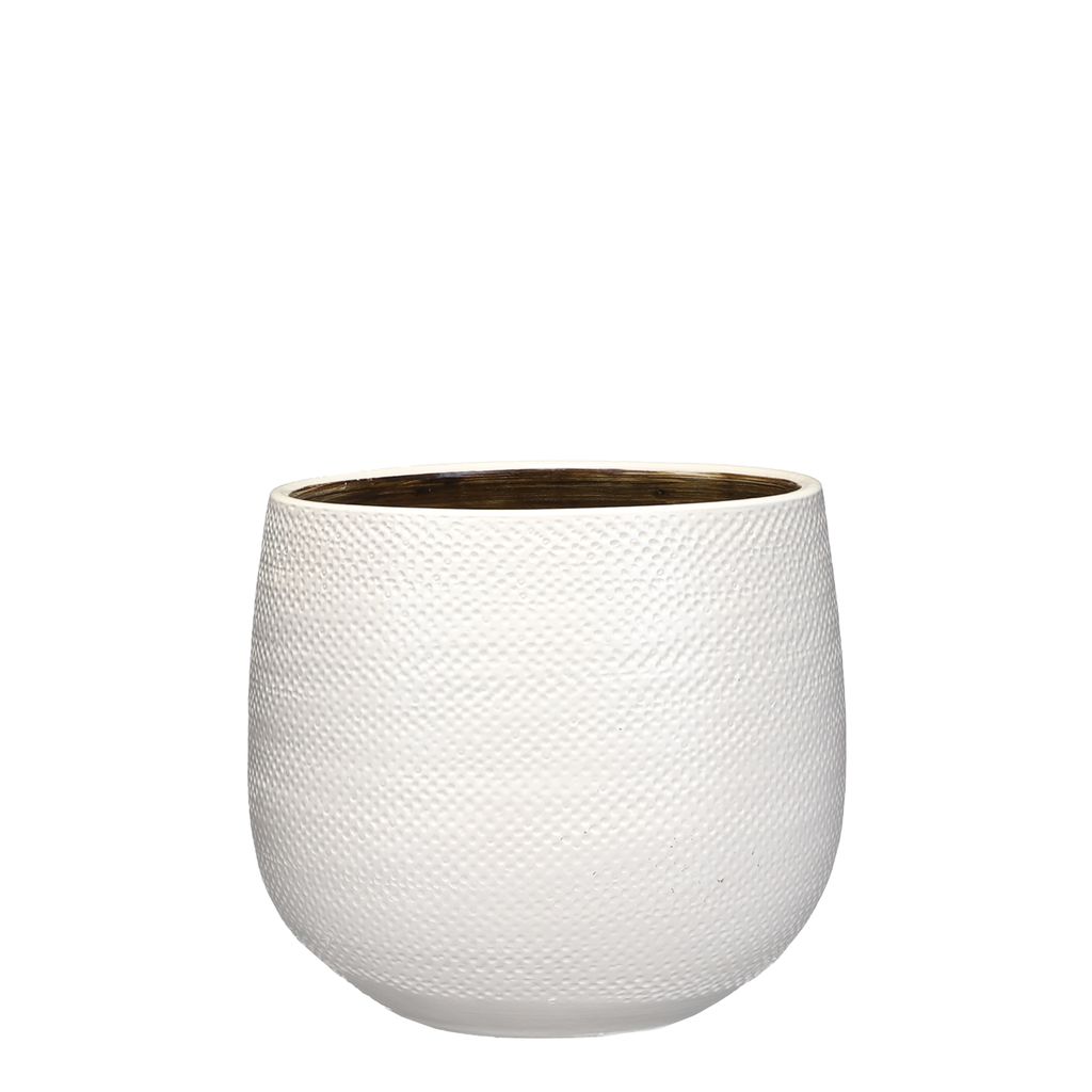 Mica Decorations Gabriel Blumentopf - H20 x Ø25 cm - Keramik - Weiß