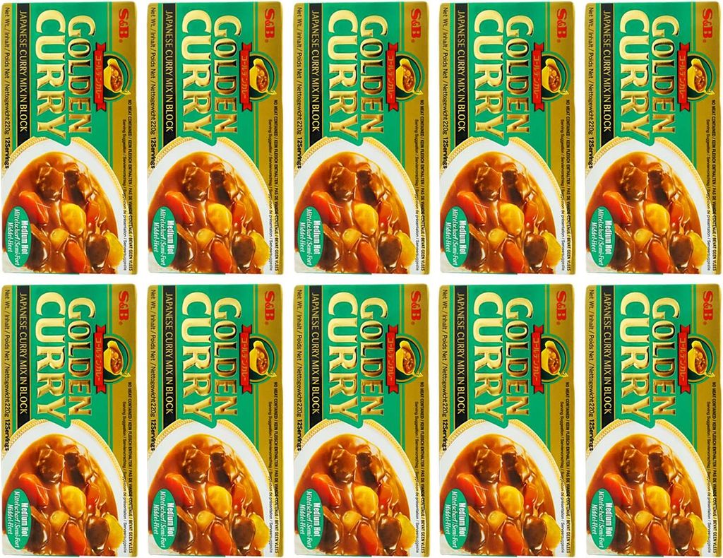 S&B Japanisches Curry MEDIUM Hot 10x220g
