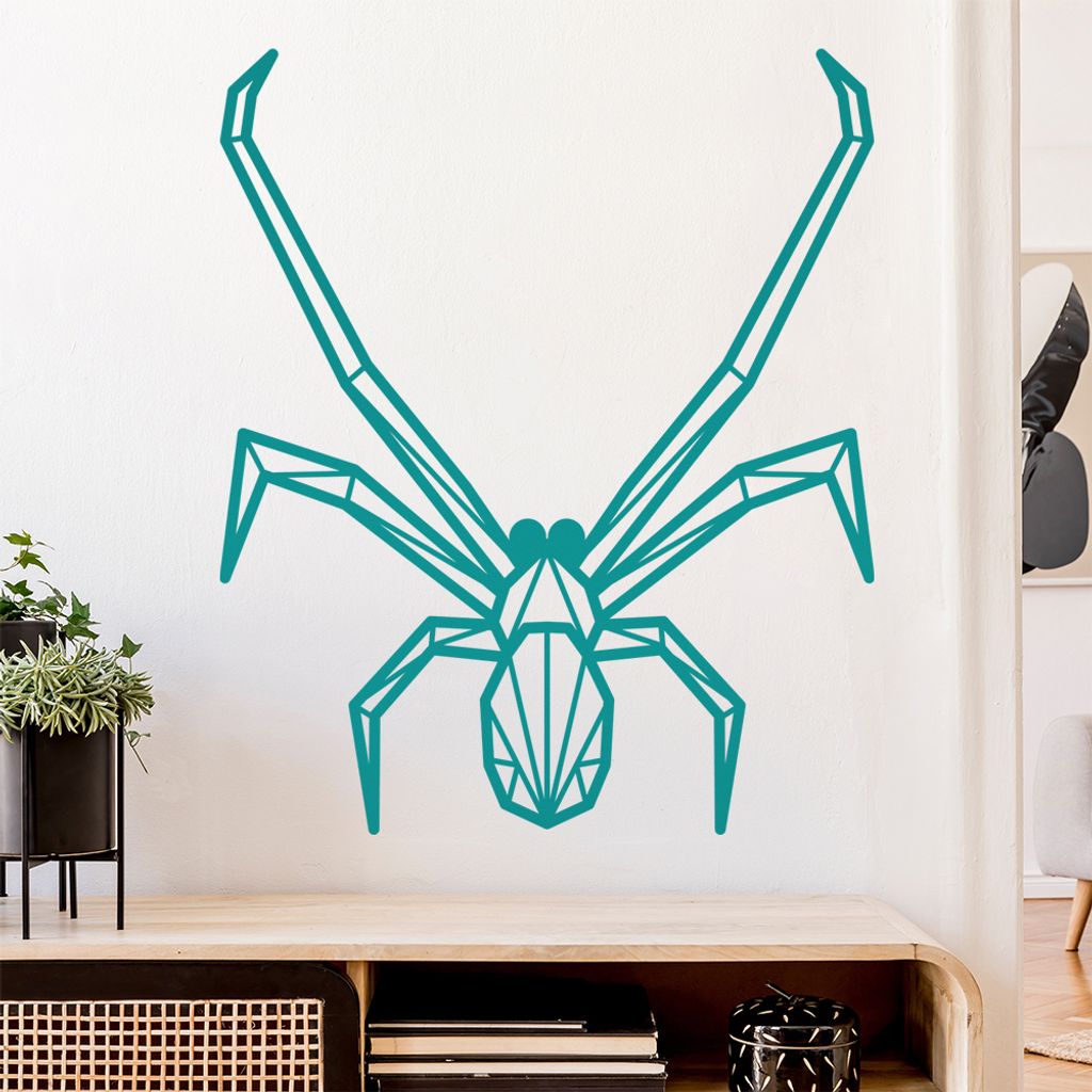 Schwarze Witwe Polygon Wandtattoo Wandaufkleber Wall Sticker - Dekoration, Küche, Wohnzimmer, Schlafzimmer, Badezimmer