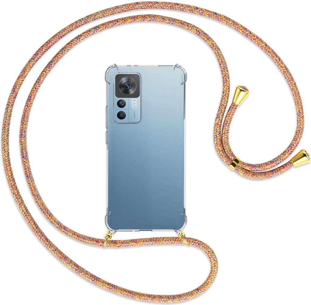 Handykette Backcover-Schutzhülle mit Band (Metall goldfarben) für Xiaomi 12T (6.67'' FC) - Rainbow