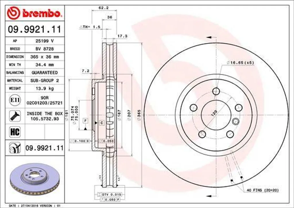 Disque de frein Brembo traité anticorrosion OE 34116771982 pour BMW X5 X6
