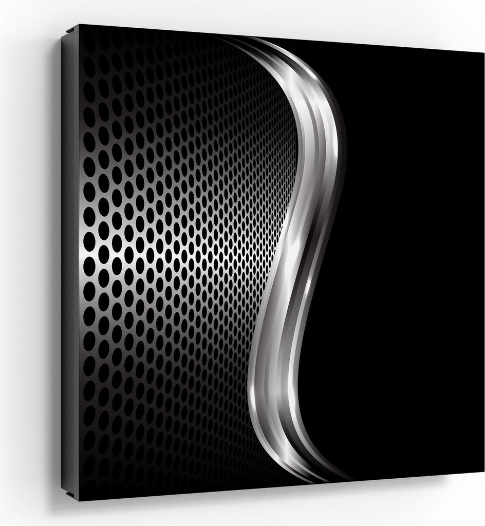 DEQORI Schlüsselkasten bedruckt 30x30 cm Schwarz/R 'Gitter mit Silberschweif' Metall Box