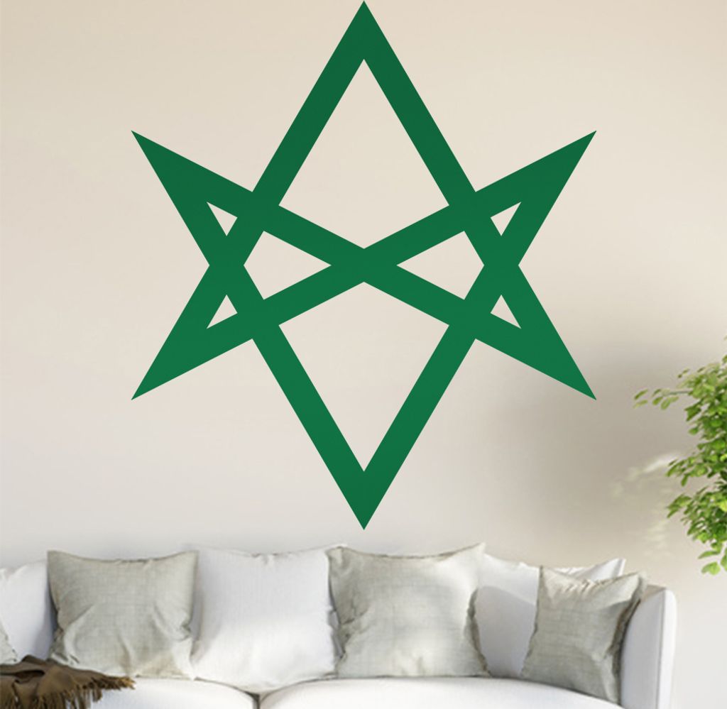 Unicursal Hexagram Wandtattoo in 6 Größen - Wandaufkleber Wall Sticker - Dekoration, Küche, Wohnzimmer, Schlafzimmer, Badezimmer