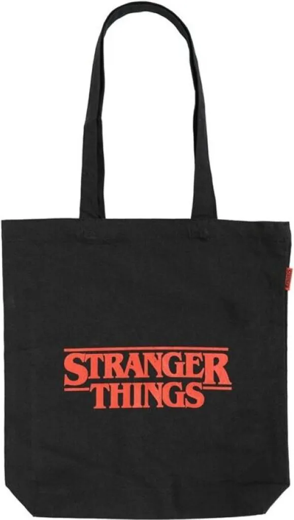 Stranger Things Borsa Tela Nera Erik Editores - Shopper Cotone 100%