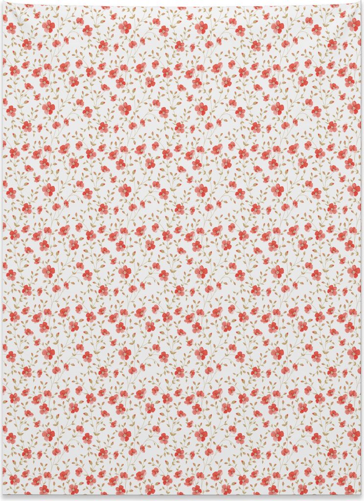 Abakuhaus Pfingstrose Wandteppich, Hand gezeichnete Natur-Blüte aus Weiches Mikrofaser Stoff Kein Verblassen Klare Farben Waschbar, 110 x 150 cm, ...